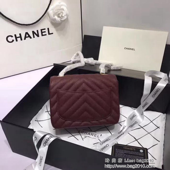 香奈兒CHANEL 升級版V線1115進口球紋皮肩背斜跨鏈條包 DSC1345